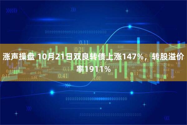 涨声操盘 10月21日双良转债上涨147%，转股溢价率1911%